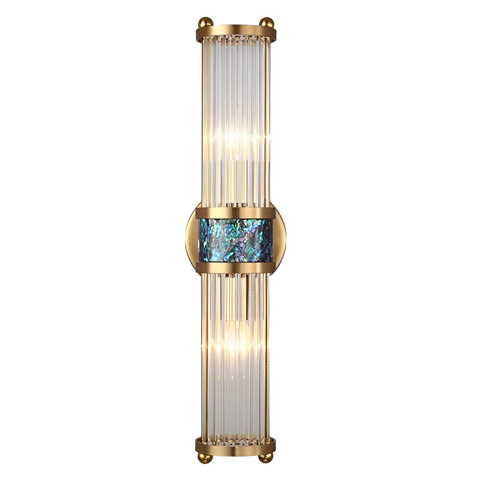 MESOVFCA Bathroom Vanity Light Fixtures, Gold Wall Lights in Glass Indoor Wall Sconce, Modern Wall Light Up and Down Wall Mount Lamp for Bathroom, Bedroom, Hallway, Kitchen