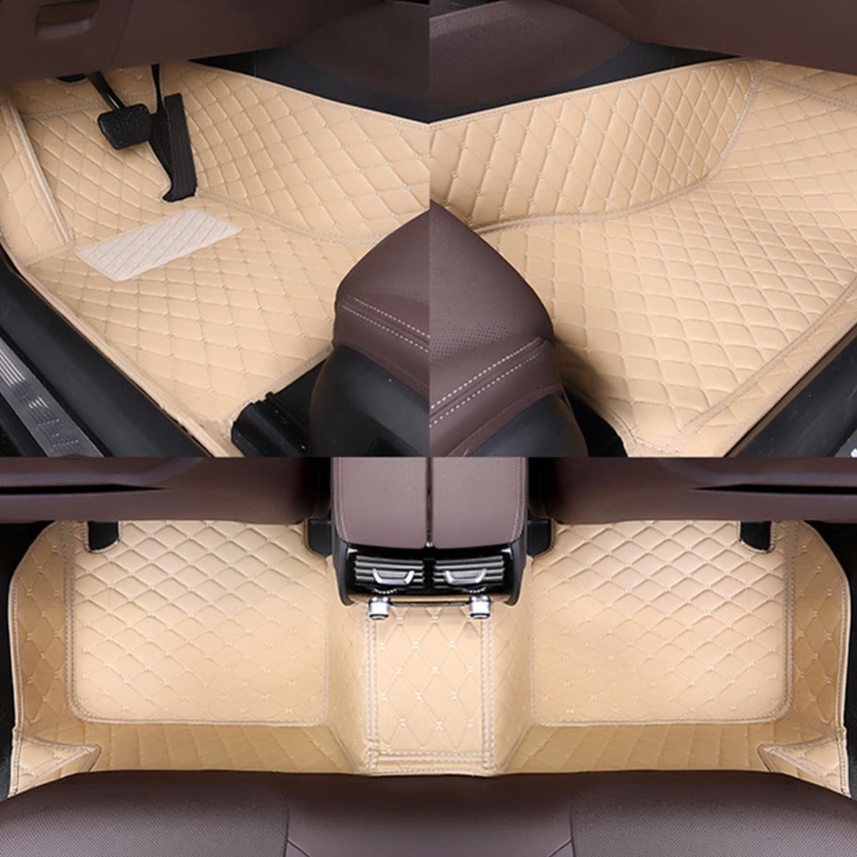 HAIT Car Floor Mats Leather Floor Mats for Maserati Levante 2016 2017 2018 2019 2020 (RHD) All-Weather Floor Mats Set Accessories Non Slip Car Carpet