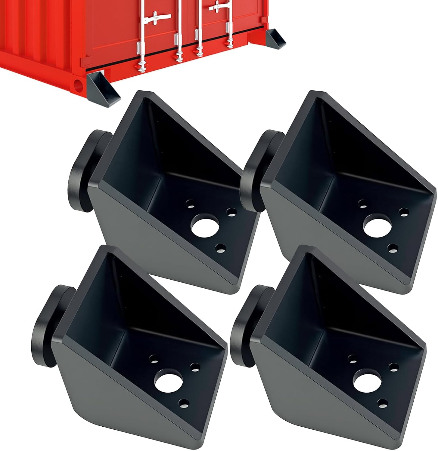 4 PCS Alloy Steel Shipping Container Anchors, Container Twist Locks - Heavy Duty Full Bevel Side Anchors for Shipping Containers, Secure Tie Downs for 20ft & 40ft Units