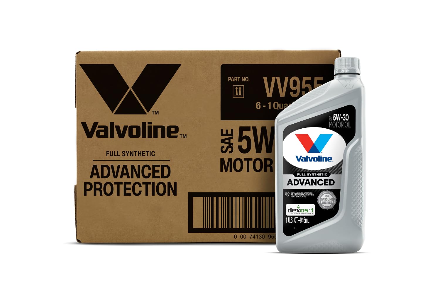 Advanced Full Synthetic SAE 5W-30 Motor Oil 1 QT, Case of 6