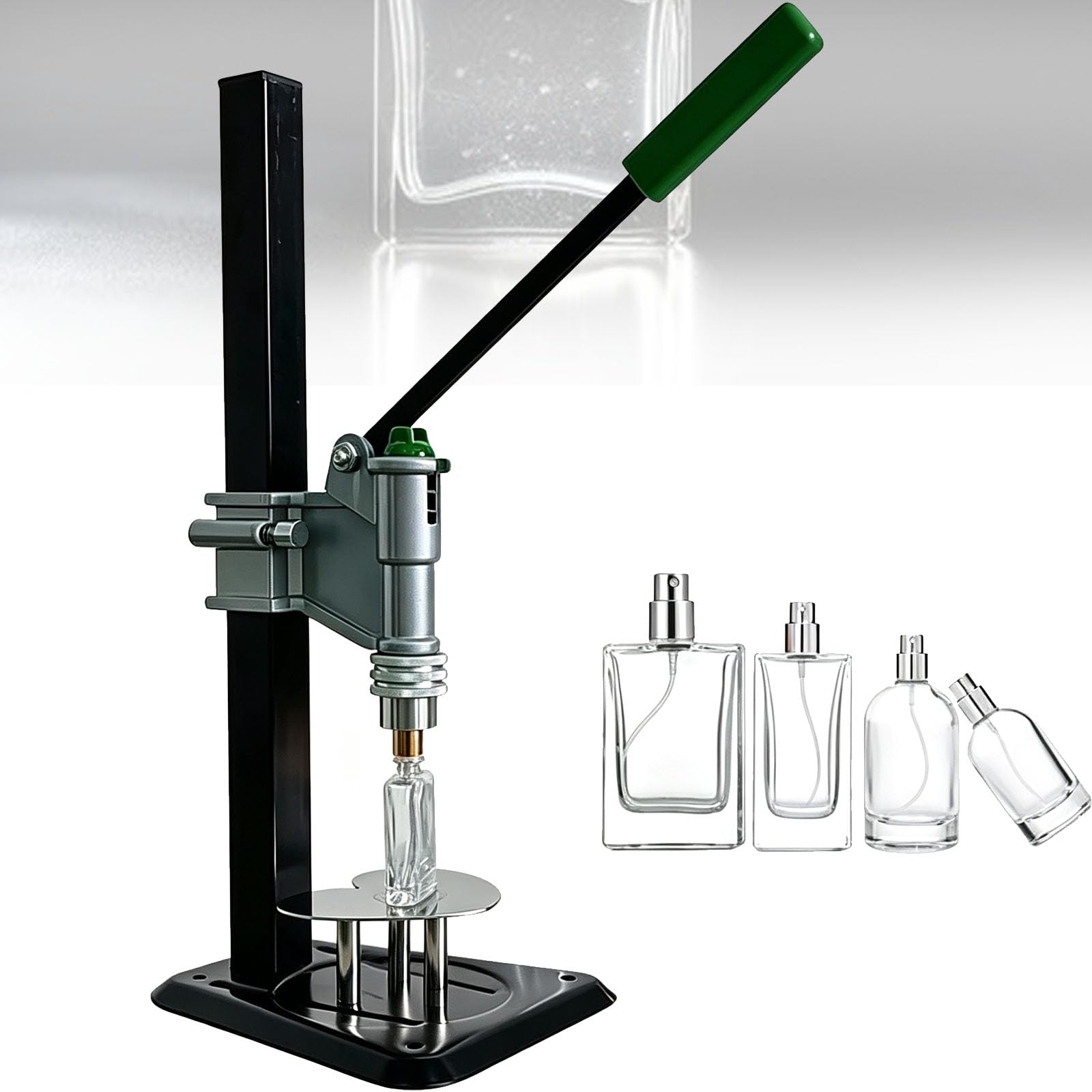 VILA SMO Manual Perfume Capper, Bench Bottle Capper Tool, With Height Adjustable, Interchangeable Dies For 13-20mm Caps, For Perfumes And Essential Oils With Plastic Caps 18mm