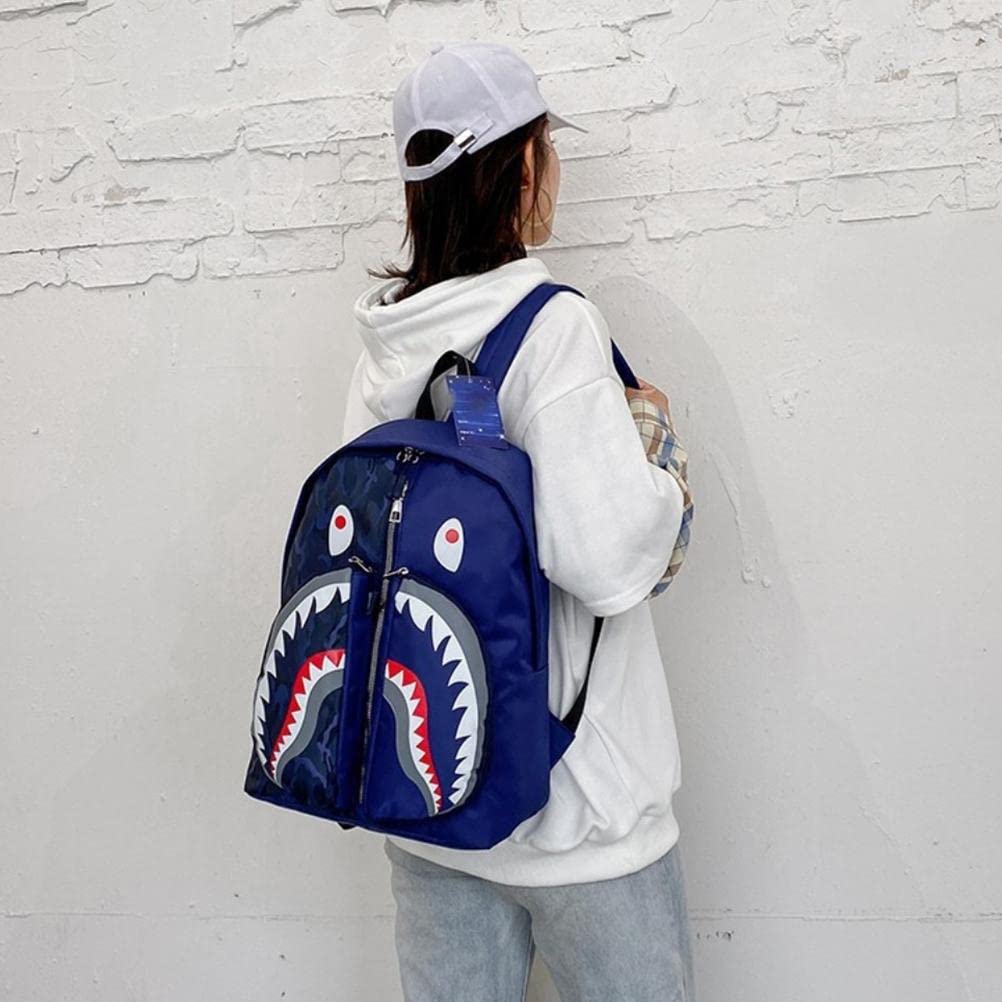 Luqeeg Mochilas Shark, Mochilas Shark Camo con Resistente al Desgaste, Impermeable, Correas de Hombro Ajustables, Gran Capacidad Graffiti Shark Mochila, Mochila de día Ligera y Casual