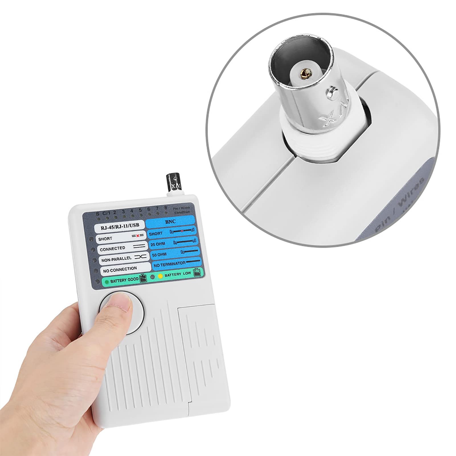 Tester Per Cavi Di Rete 4 In 1 - Per RJ45, RJ11, USB E BNC | Tester LAN Portatile Con Display LED - Foto 2