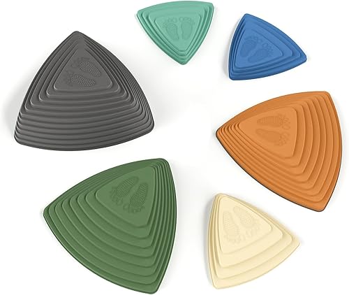 Stepping Stones para niños, juego de 6 piezas para equilibrio con parte inferior antideslizante, coordinación de ejercicio y estabilidad