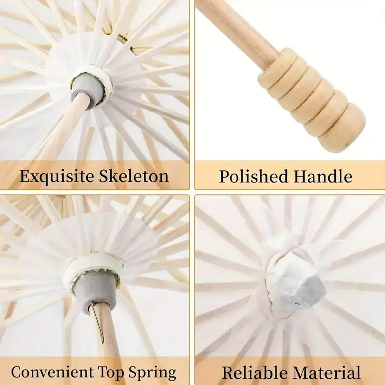 Ombrelle Mariage, 10 Pièces 60cm Parapluie Blanc Mariage Parapluies en Papier, Ombrelle Chinoise DIY Oiled Paper PaintingParapluies pour Fête deMariage Décoration