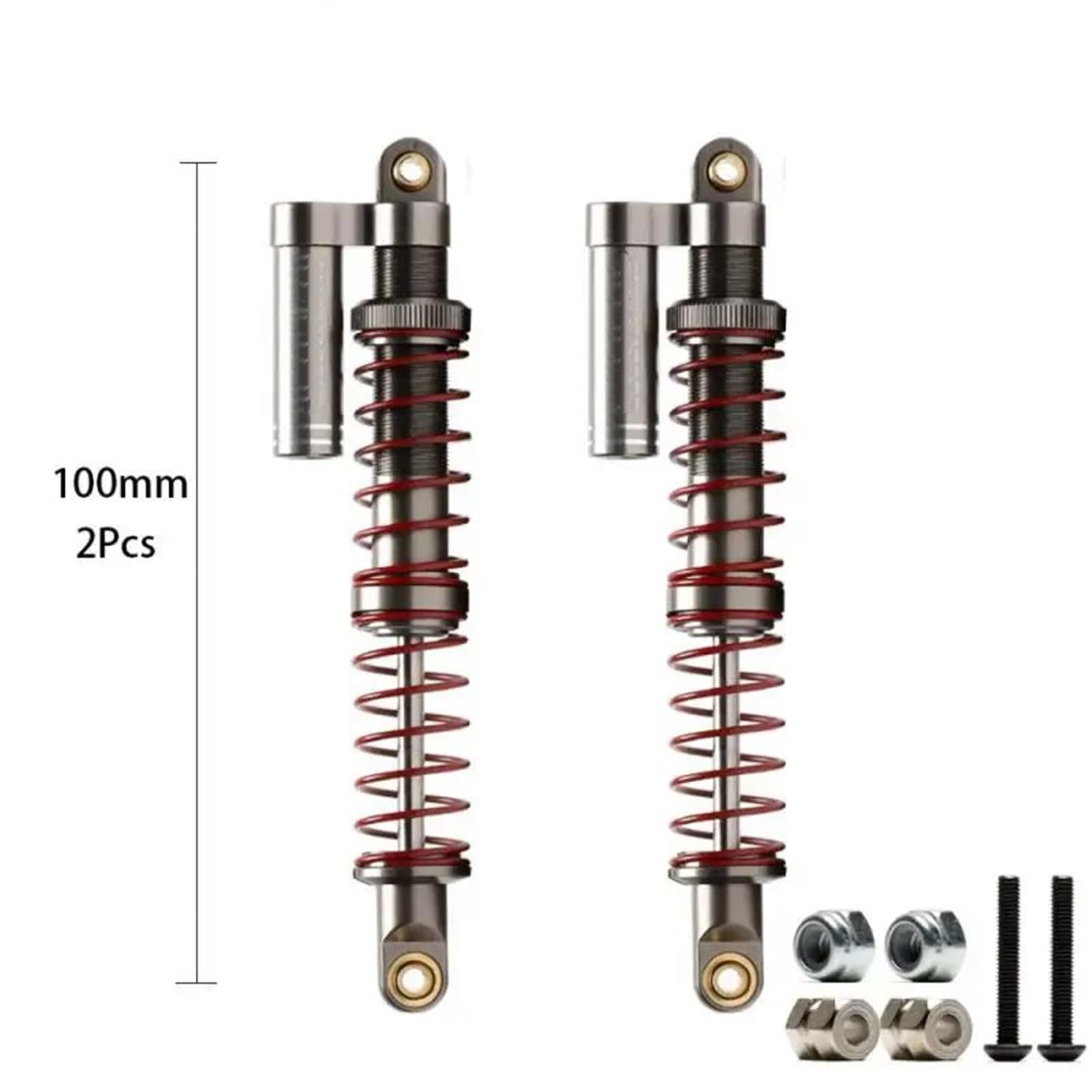 Amortiguador 2 Uds 90-105MM Aluminio Para Traxxas Para TRX4 Para Defender Para AXIAL Para SCX10 D90 Para Wraith Para Wrangler 1/10 RC Actualización Coche Componentes Mejora Rc