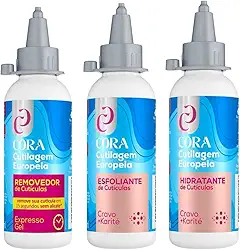 Kit King Cutilagem Europeia Cora Removedor de Cutículas em Gel Esfoliante Hidratante 100ml
