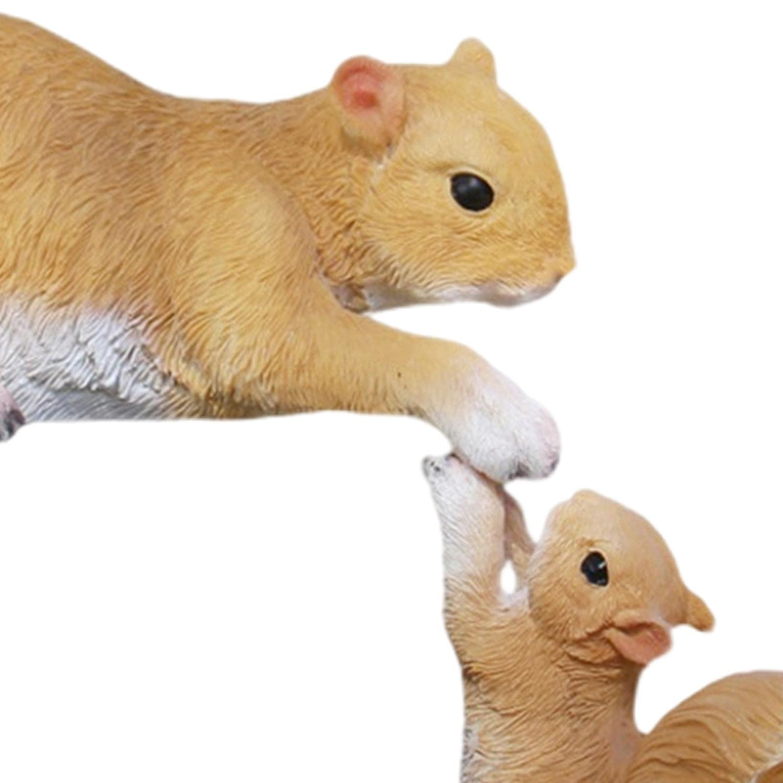 2 Pièces Figurine Écureuil Ornement Miniature Résine Statue Animale Simulation Sculpture Adaptée pour le Maison Bureau Cadeau Décoration