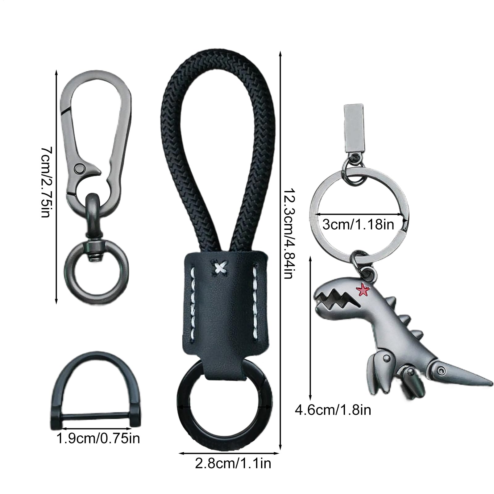 Portachiavi Dinosauro per zaino | Portachiavi Dinosauro Carino con bracciale | Accessorio di moda per ufficio auto borsa a mano per uso quotidiano - Giornaliero Ringraziamento Natale Halloween