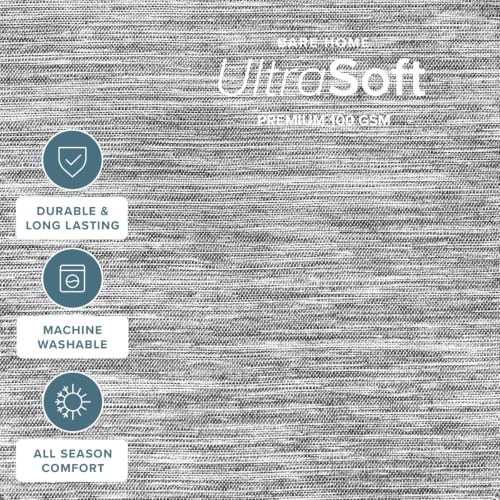 Image of Bare Home Comforter Set - Queen Size - Ultra-Soft - Goose Down Alternative - Premium 1800 Series - All Season Warmth Comforter (Queen, Heathered Charcoal)