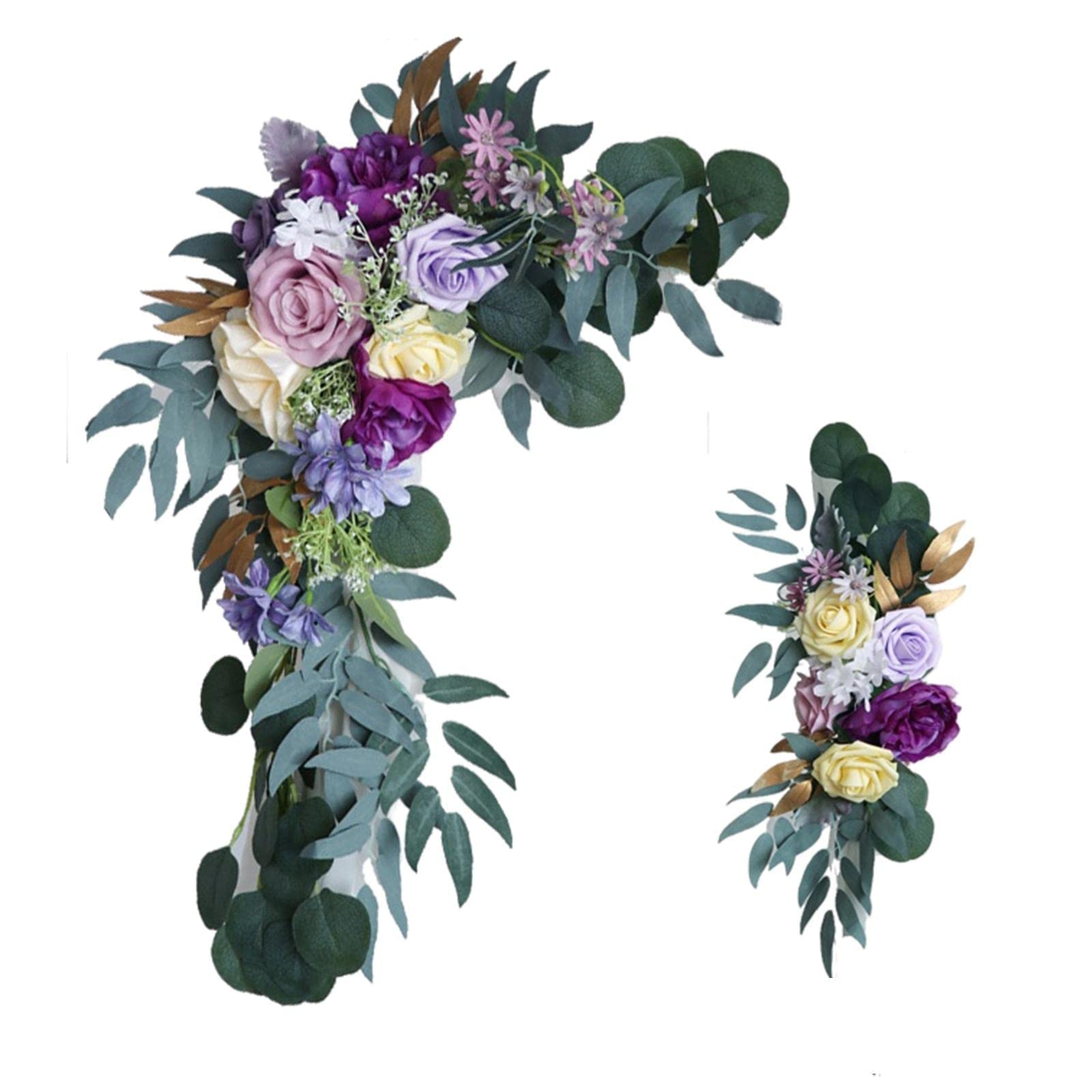Künstlicher Blumenbogen Lila Rosenbogen Blumen Girlande Blumekranz Hochzeits Hintergrund Ausstellung