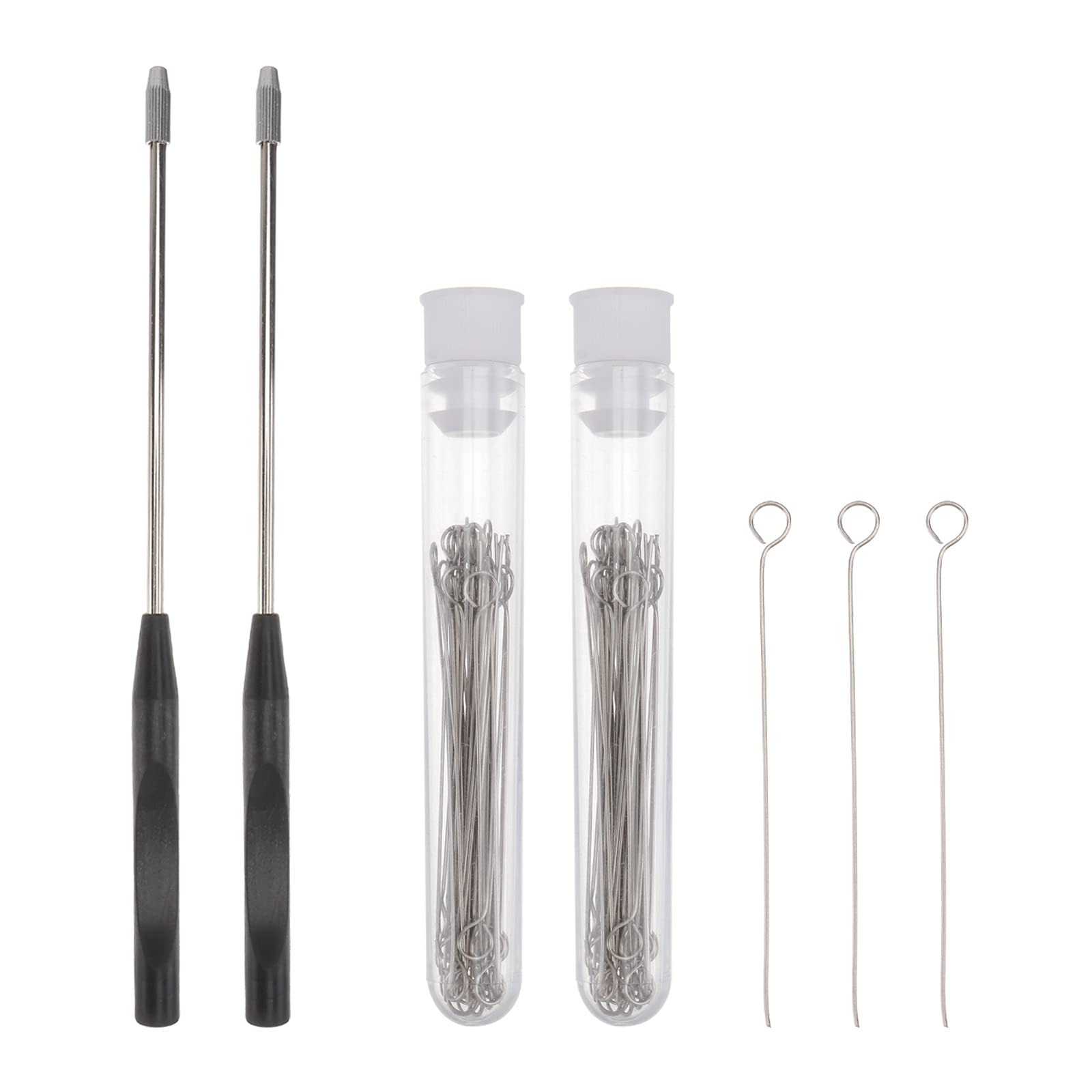 ULTECHNOVO Varilla De Inoculación De Microbiología Kit De 2 Piezas Con 90 Anillos Reemplazables Asa Reutilizable Con Mango Revestido Para Suministros De Laboratorio 8.26 X 0.47 X 0.47 in