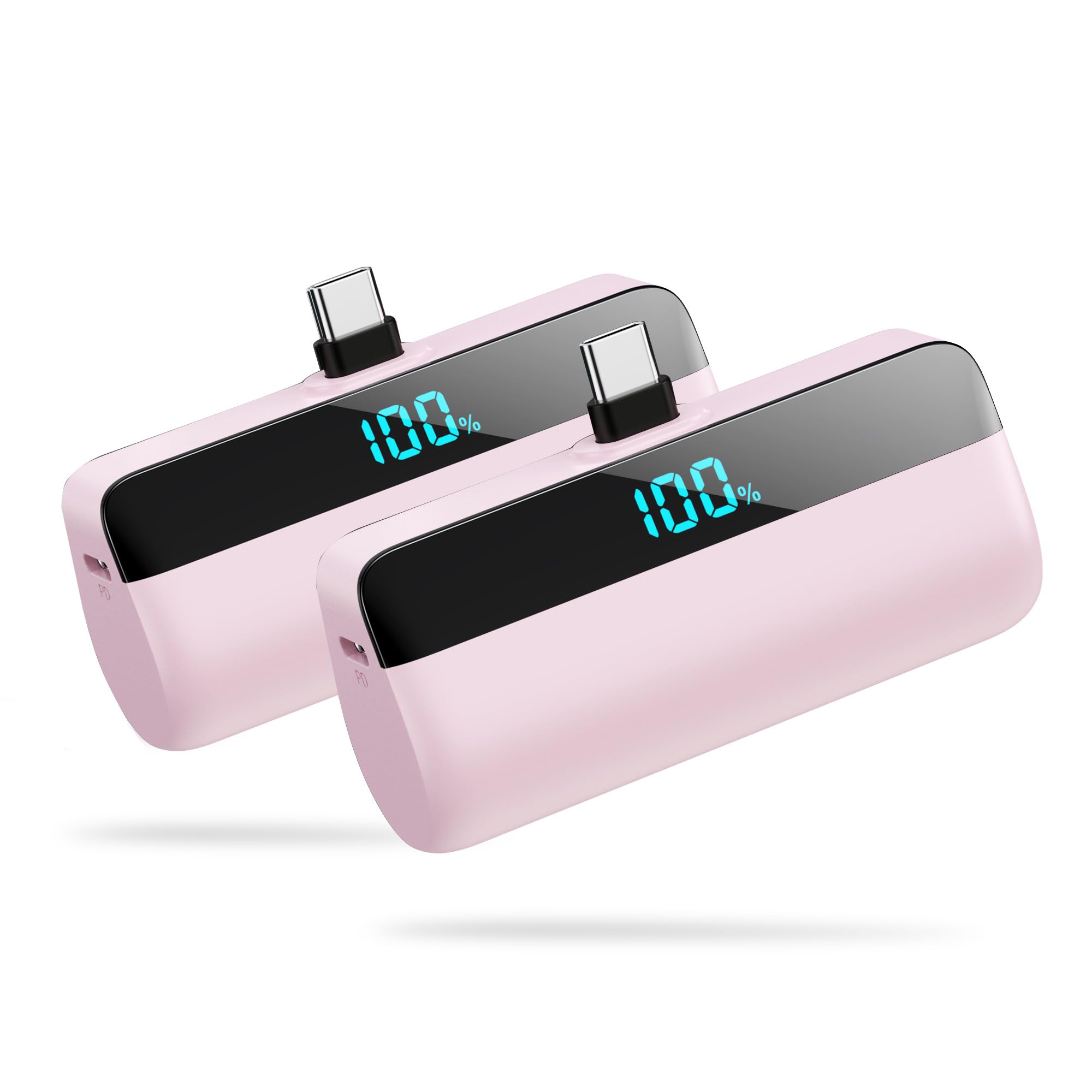 Feob Mini Power Bank 5200 mAh do iPhone 17/16/15, PD, szybkie ładowanie, powerbank, USB C, zewnętrzny akumulator z wyświetlaczem LCD, kompatybilny z iPhone 17/16/15 Plus Pro Max, Samsung S25/S24 itp