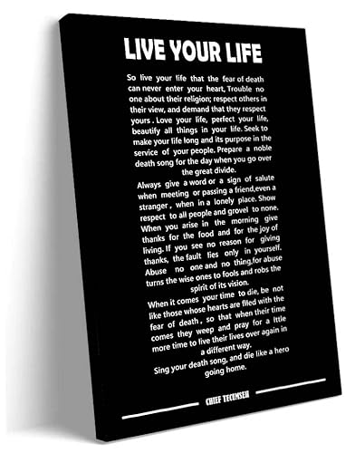 Tecumseh Poem Wall Art Modern Framed Motivational Quotes Poster Live Your Life Poem Wall Decor Canvas Inspirational Wall Art Pictures Prints Framed (12X18 Inch) #TOP3