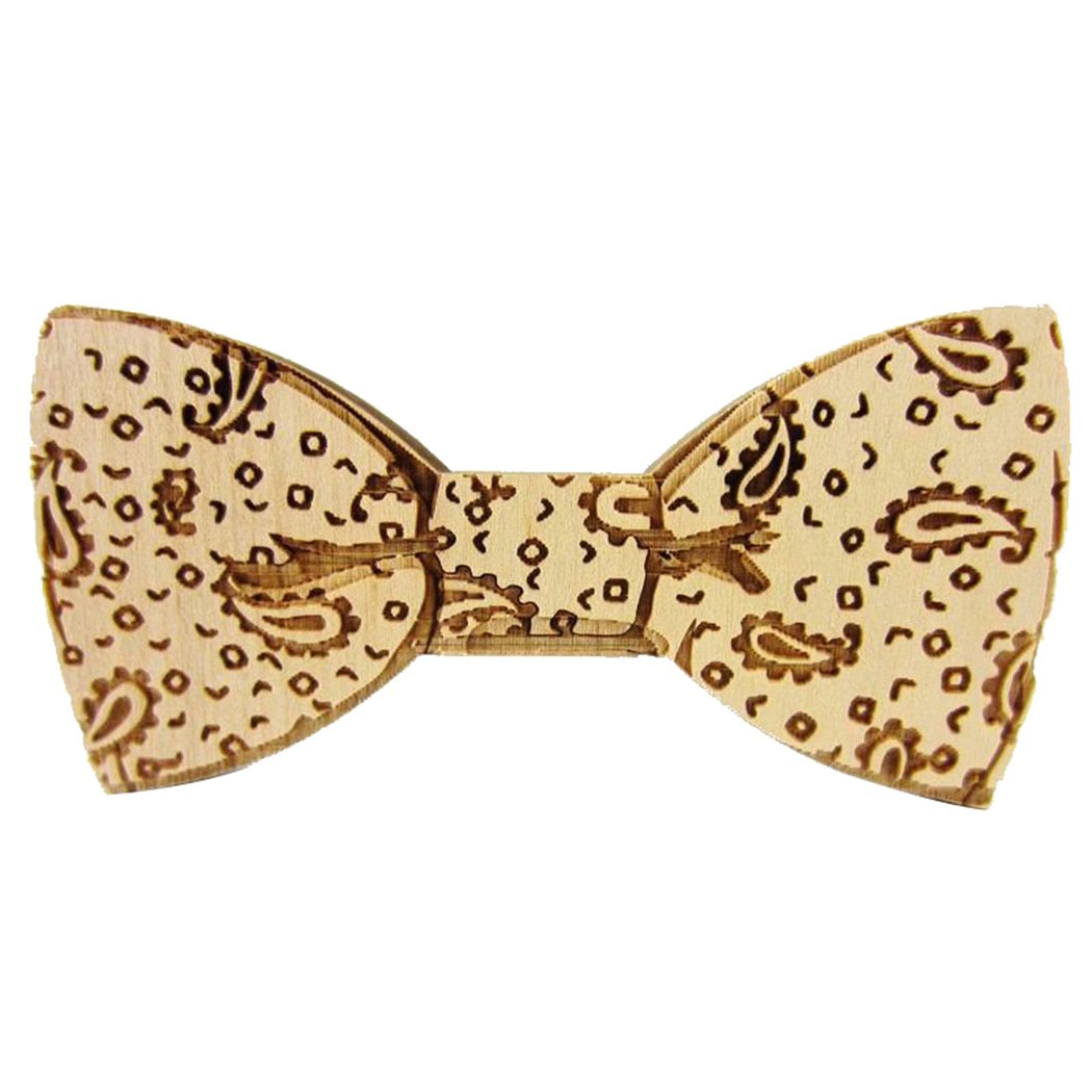 ZoylinkBow Tie Creative Magnetic Wood Bowtie Neck Bowtie Prom Birthday Party