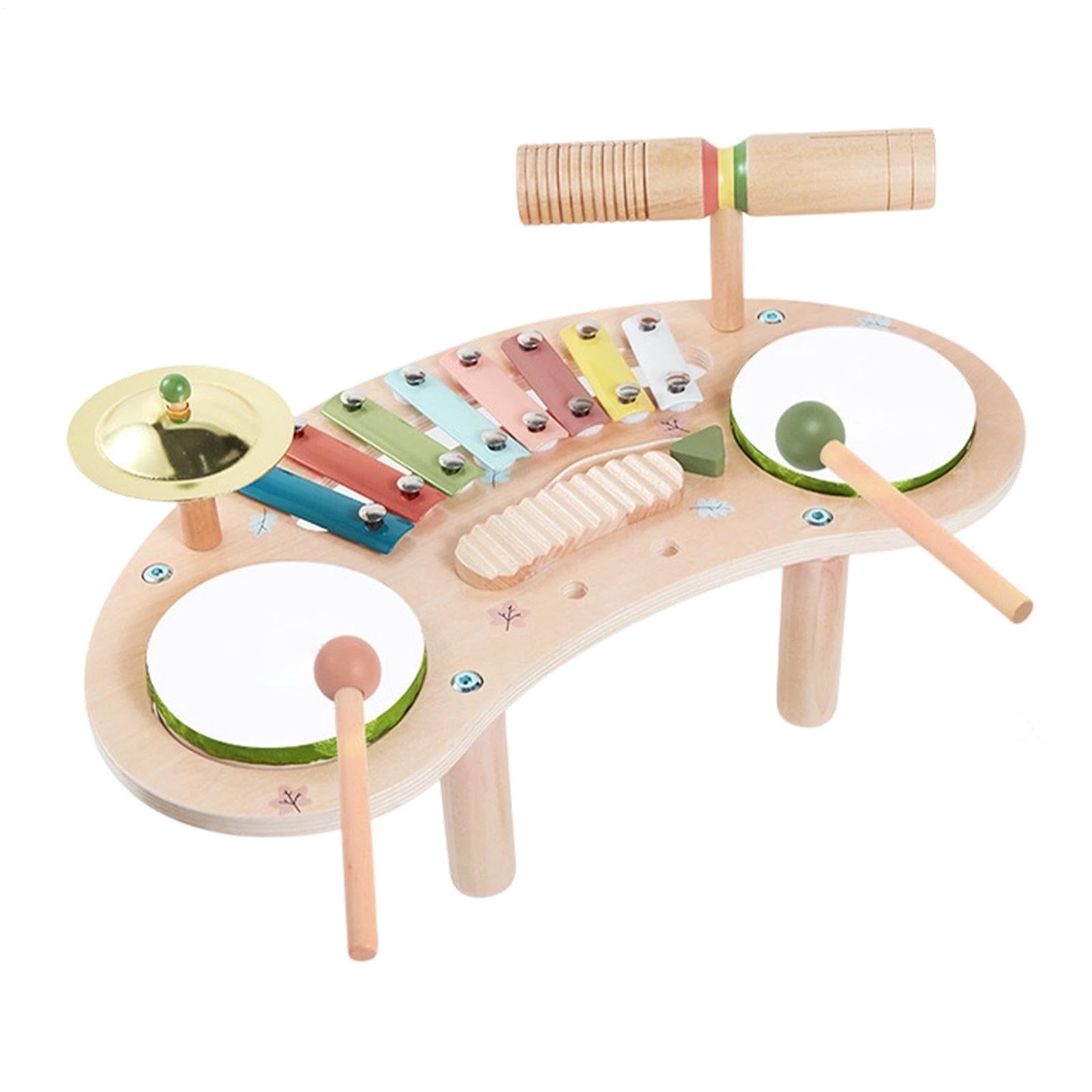Batería Infantil de Juguete Batería Infantil de Madera 7 en 1 | Xilófono de Madera para Niños para Regalo Cumpleaños Navidad En casa Guardería Homeschooling Preescolar