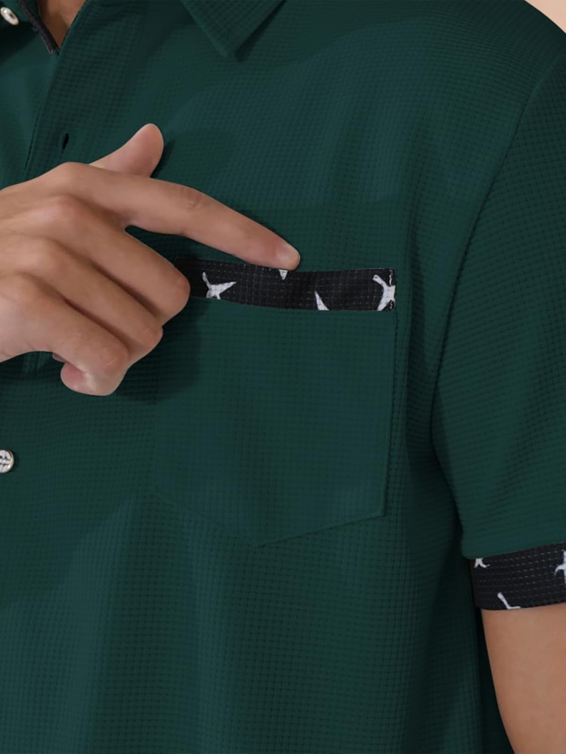 Men's Casual Short Sleeve Button Down Shirt Summer Beach Shirt Vacation Shirt with Pocket - Image 4