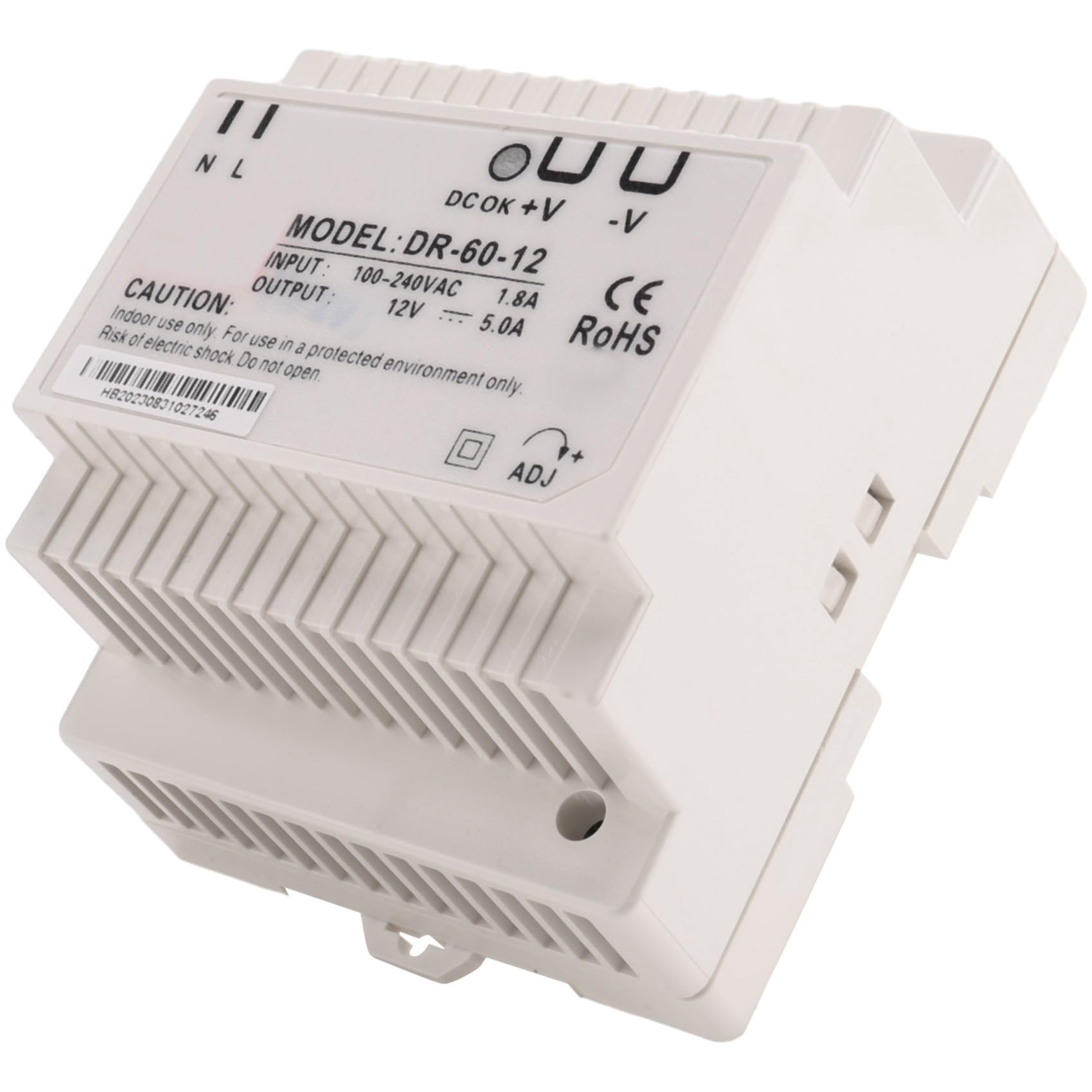 5X -60-12 Trasformatore 12 Volt 5 Amp Alimentatore per Guida DIN Industriale Alimentatore da 220 V CA un 12 V CC (12 V)