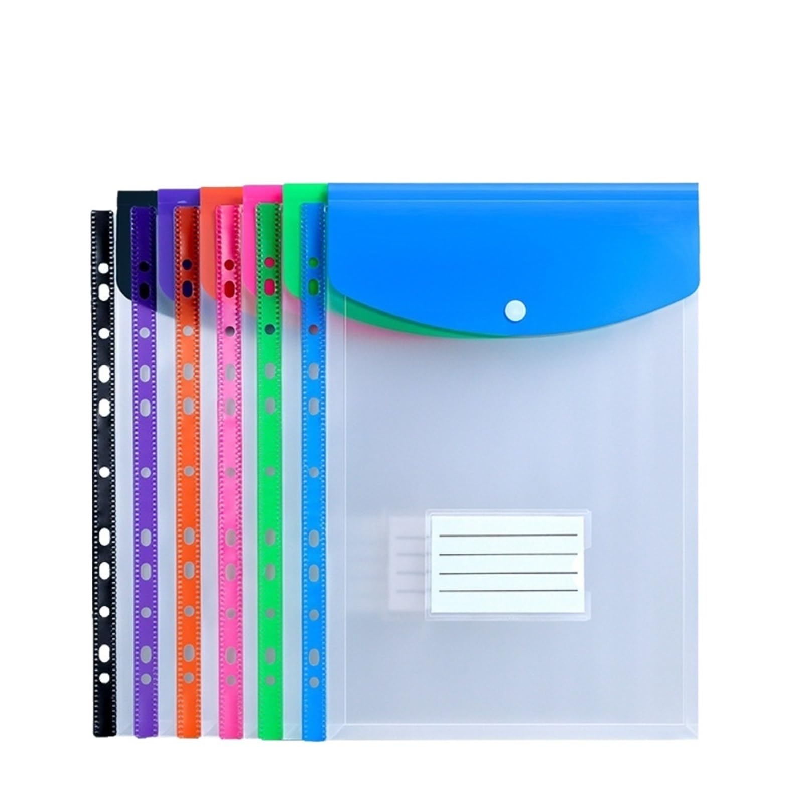 30 cartelle portadocumenti A4, organizer, 11 fori, espandibili, buste, tasche perforate(Vertical style)