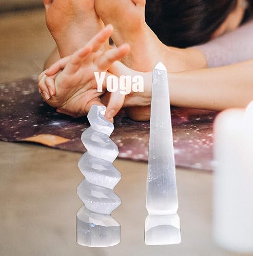 Miniatura 5 de AMOYSTONE Torre de cristal de selenita, cristales de rascacielos grande y piedra curativa para decoración del hogar, 7.8 pulgadas de alto, 1 unidad