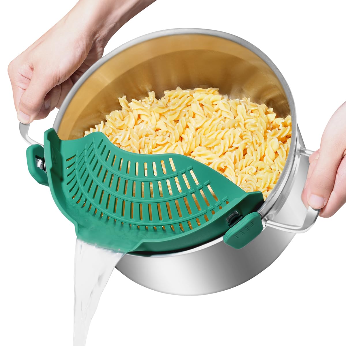 AUOON Pot Strainer Clip on Silicone, Large 10.45 x 4.33 in, Sea Blue