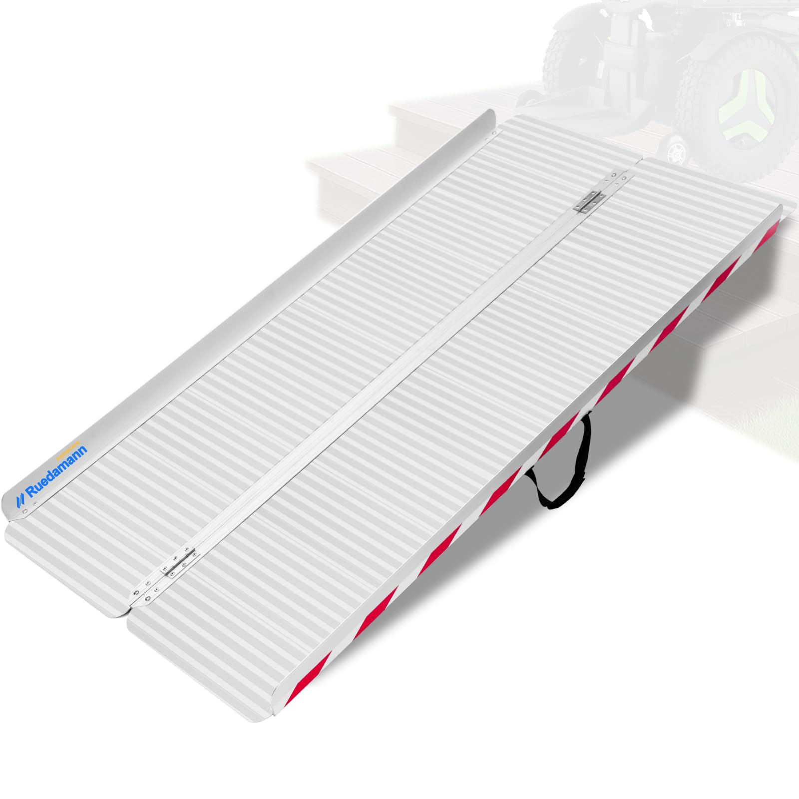 Review Ruedamann 10′ X 6.5″ Wheelchair Ramp Aluminum Adjustable Three Section Telescoping Lightweight Portable Loading Ramp For Wheelchairs Mr107t 10 - View #10