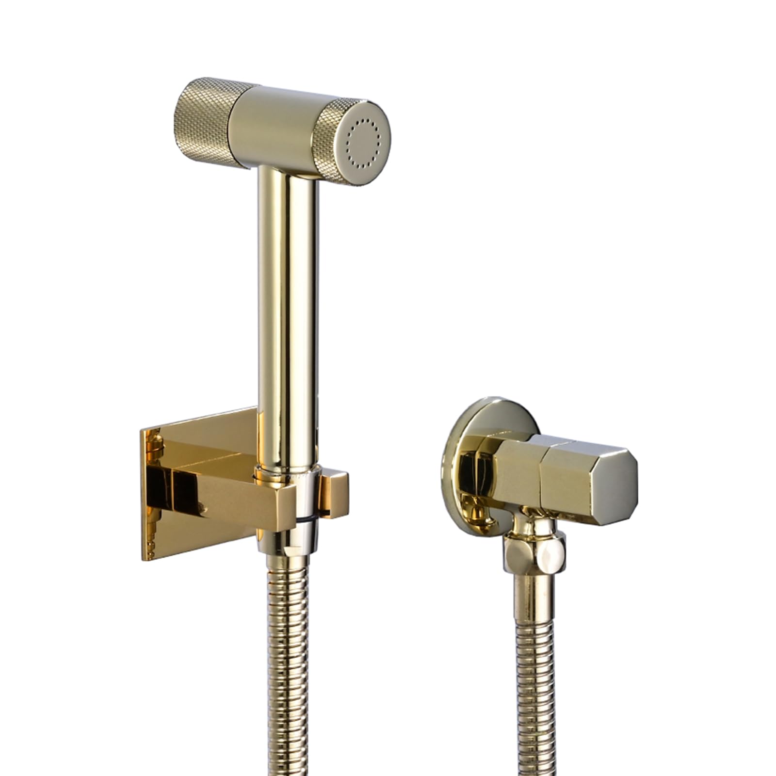 Set di spruzzatori per Bidet a Parete da 1,5 m, doccetta in Ottone con Finitura cromata, Pressione Regolabile, Perfetto per l'igiene e Il Comfort del Bagno
