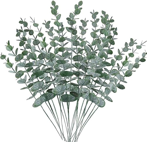 KIRIFLY Plantas falsas de eucalipto para interiores, hojas de eucalipto para decoración de ramos, centros de mesa, arreglos florales