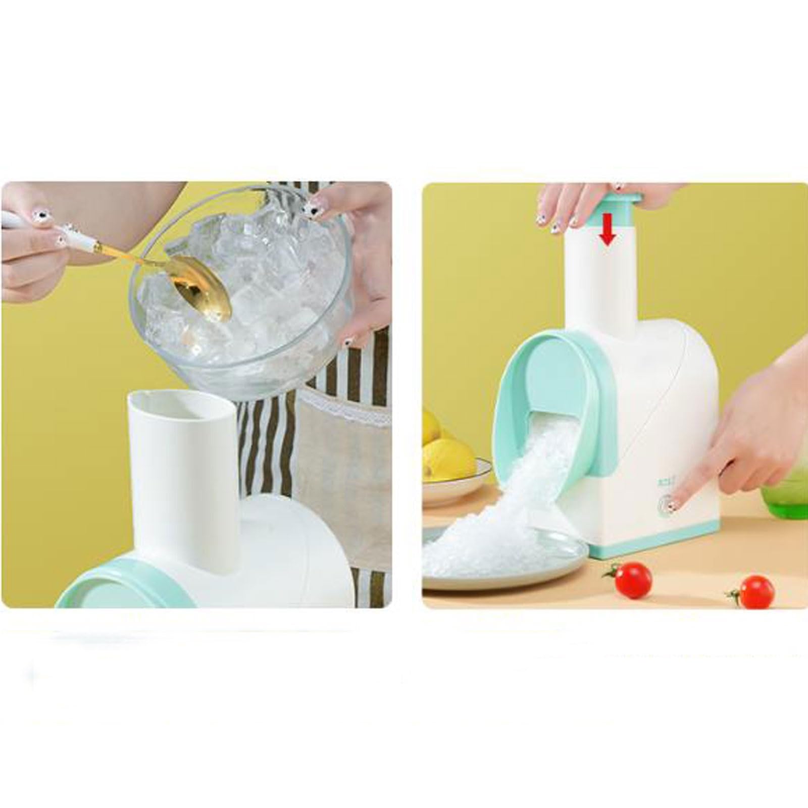Máquina para raspar hielo Trituradora de hielo eléctrica pequeña, máquina de granizado, máquina de afeitar de hielo for cócteles, máquinas portátiles de granizado, máquina de cono de nieve, libre de B