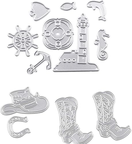 Troqueles de corte de navegación de vaquero para plantillas de metal, herramienta de grabado en relieve, troqueles para hacer tarjetas, álbumes,