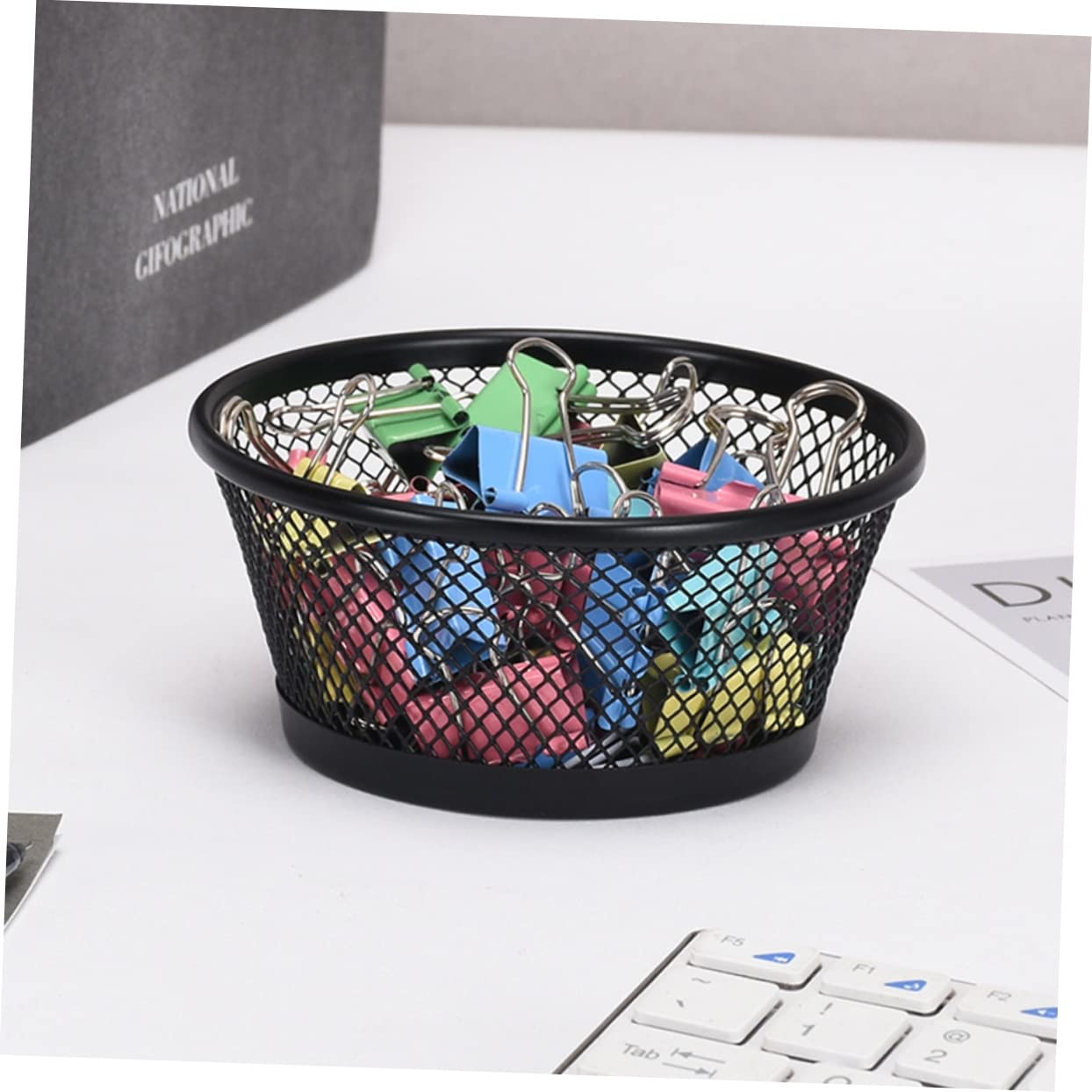 Housoutil 30 Pezzi Graffette in con Design Organizer Scrivania per Cancelleria e Piccoli Accessori Ufficio Contenitori Compatti per Fermagli e Elastici