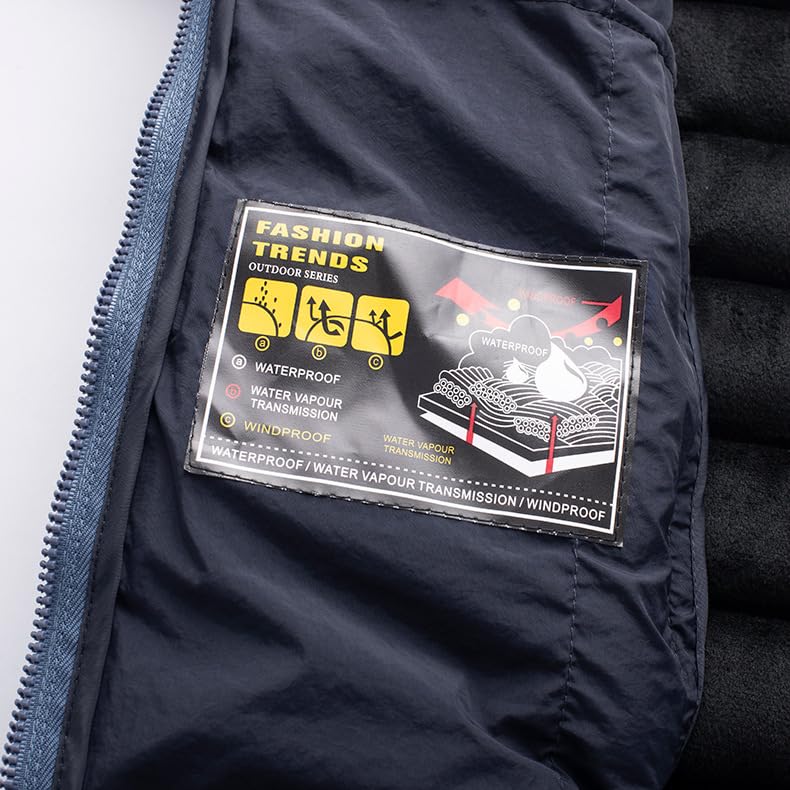 Image of Men's Lightweight Quilted Puffer Jacket with Hood Water-Repellent Windproof Cotton Coat