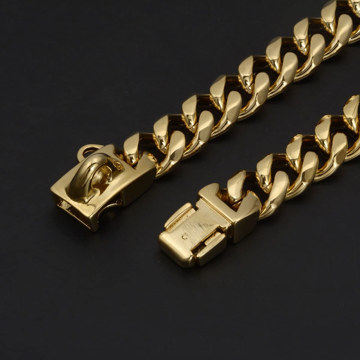 Collier pour Chien Résistant à l'usure en Acier Inoxydable Or | Facile à Mettre Retirer, Protège le Cou, Nettoyage Simple, Usage Pratique