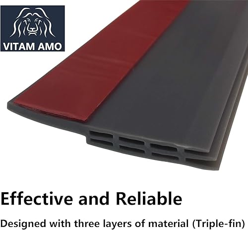 Miniatura 3 de Cepillo de barrido de puerta, extractor de corrientes de aire, tira de sellado de aislamiento de corrientes de aire, de silicona, autoadhesivo,