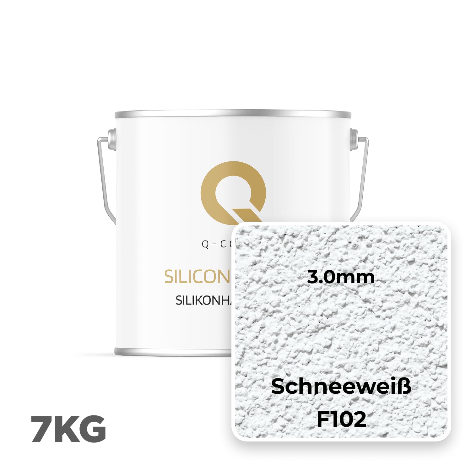 Silikonharz-Putz Schneeweiß F102 7 kg, 3,00 mm – Kratzputz, Außenputz, Strukturputz, Fassadenputz, Wasserabweisend, Selbstreinigung