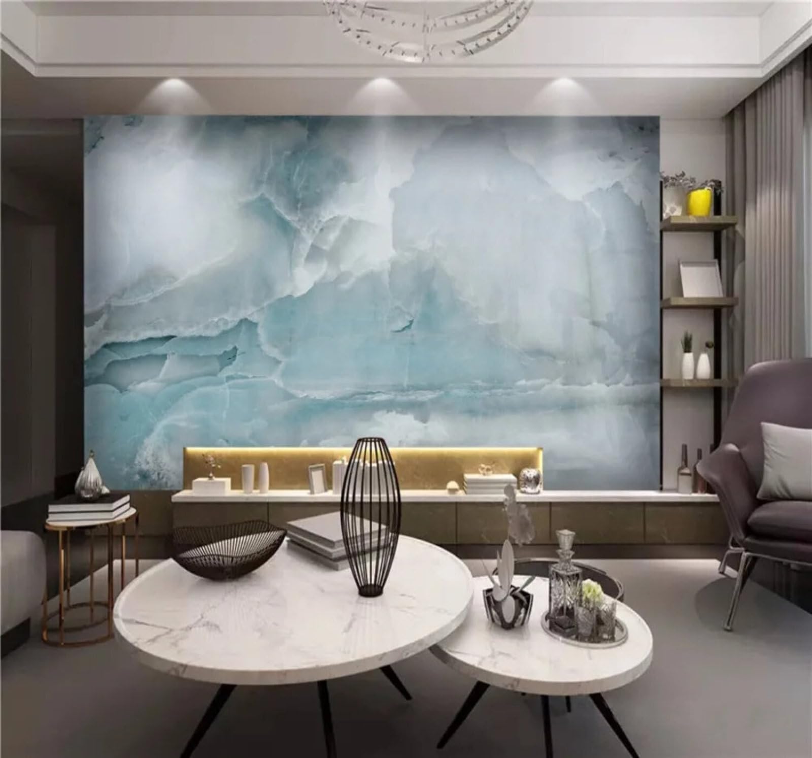Abstract Vintage Green Stone Pattern Marble Effect 3D Wallpaper Easy Install Feature Office Living Room Sofa Bedroom TV Background Wall Decoration-200cm×140cm