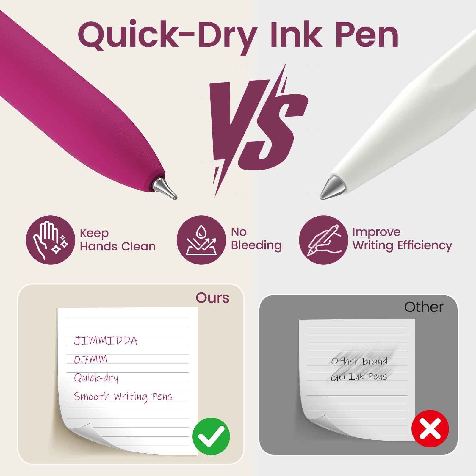 Colorful Gel Pens - 8 Pcs Colored Ink Pens Coloring 0 7MM Smooth Writing Medium Point - Quick — view 4