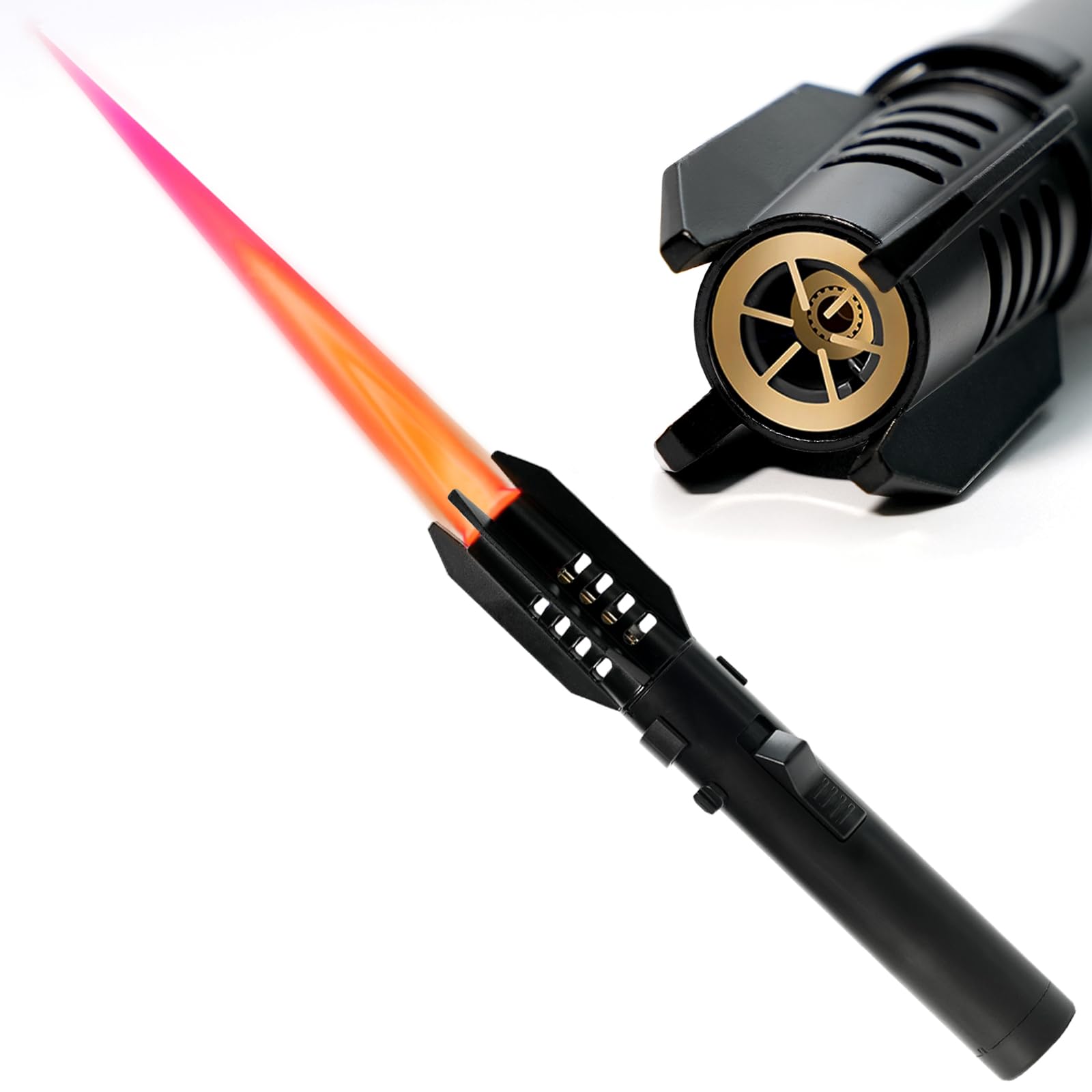 BARMI Taschenlampenfeuerzeug, Lichtschwertfeuerzeug, tragbares Taschenlampenfeuerzeug, hochtemperaturbeständiges Feuerzeug, recycelbares aufblasbares Feuerzeug (ohne Kraftstoff)
