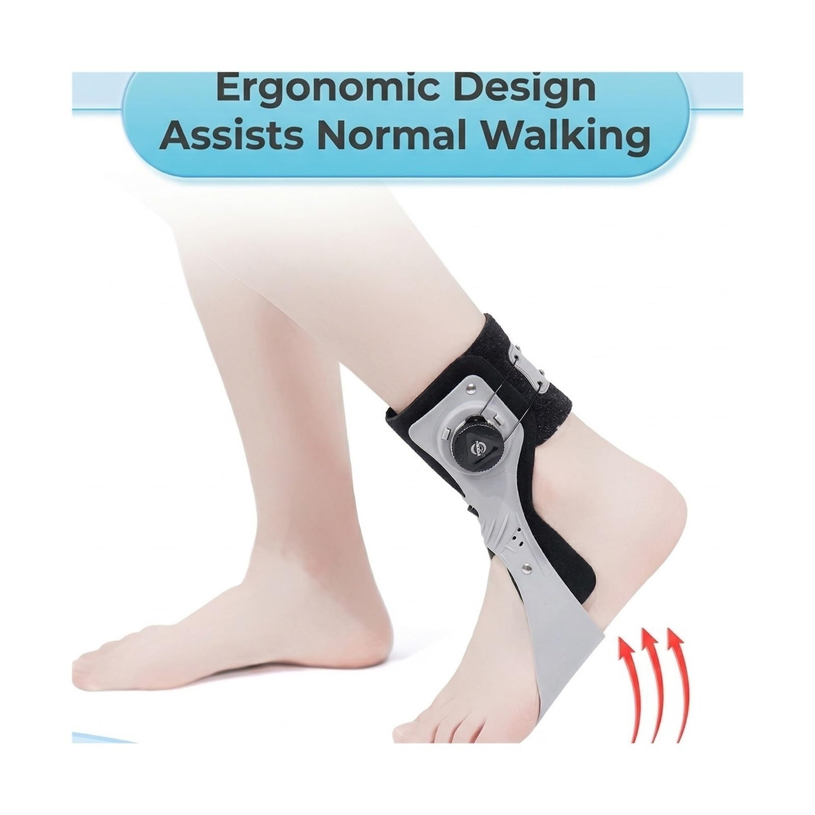 Tutore per Piede Cadente AFO Supporto per Ortesi Caviglia e Piede per Camminare con Scarpe Stabilizzatore Regolabile per Recupero Emiplegia Supporto per Lesione del Nervo Peroneale(Giusto,XXL)
