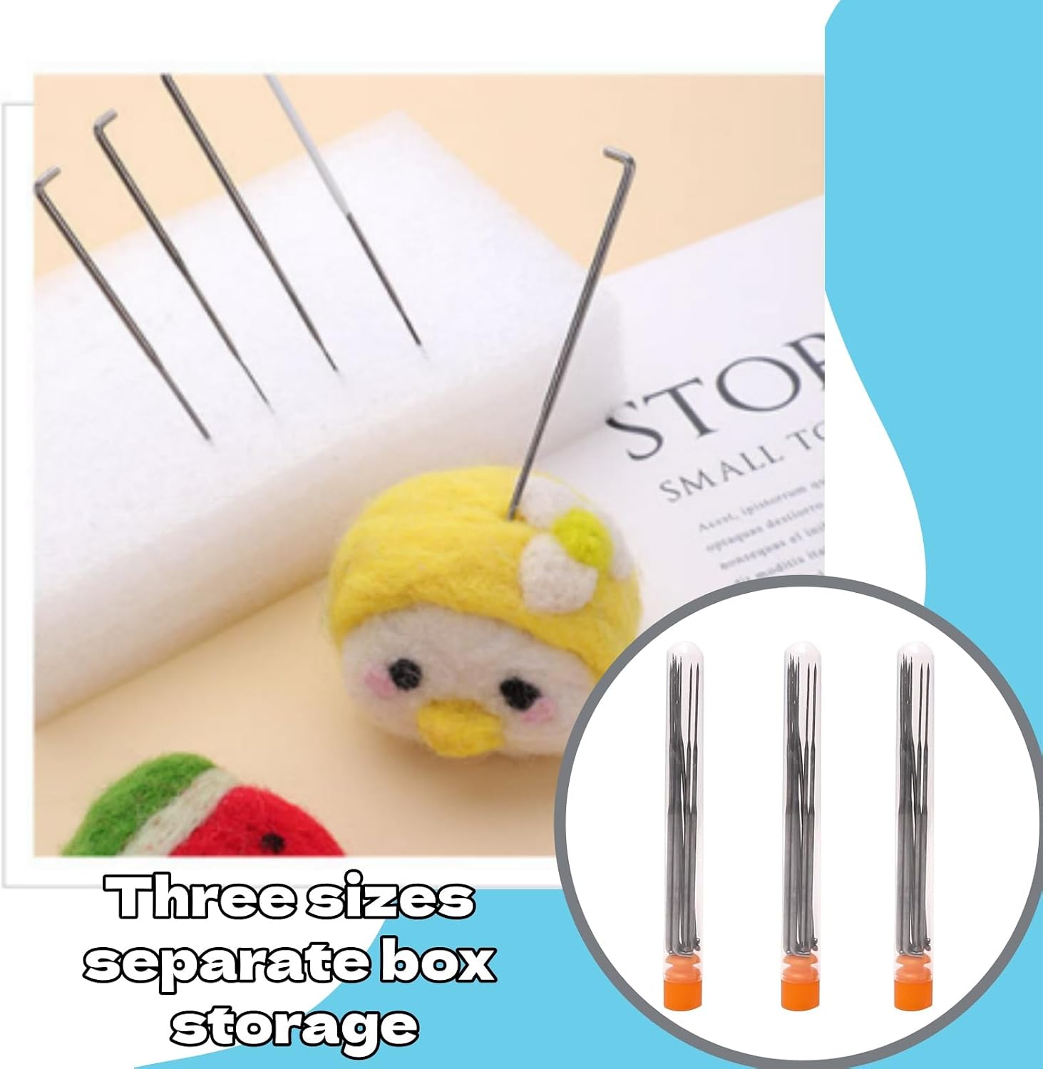 30Pcs Wool Needles Professional Felting Pins 3 Sizes | Felting Supplies, Storage Box Included, DIY Fiber Crafts, Wool Repair Projects