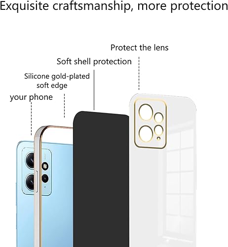Miniatura 8 de Compatible con Redmi Note 12 4G Funda Silicona Rosa, Chapado para Xiaomi Redmi Note 12 4G Funda de teléfono a prueba de golpes Funda delgada y suave