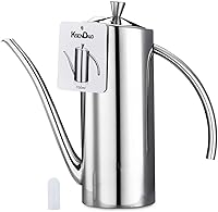 KSENDALO 24oz Stainless Steel Olive Oil Dispenser - Leakproof Cruet with No-Drip Spout, Ergonomic Handle & One-Piece Body for Precision Pouring