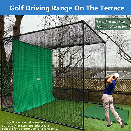 Yaheeda Golf Cage Net - 10X10X10Ft, Golf Hitting Net For Practice Indoor Outdoor,With Golf Mat, Hang For Ceiling, Garage, Basement, Or The Frame You Made #TOP7