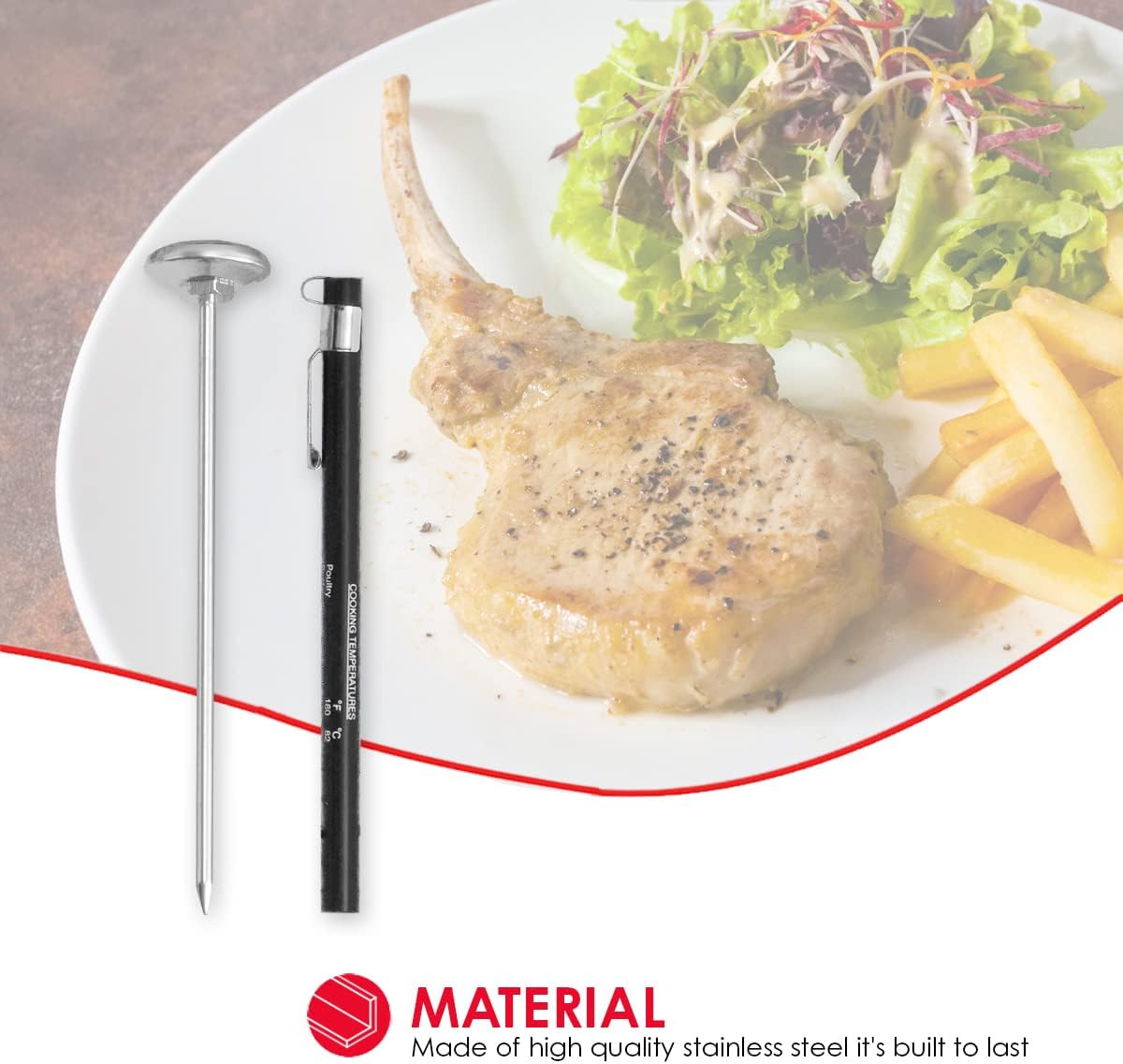 review Home Basics Durable Cooking Thermometer, Stainless Steel