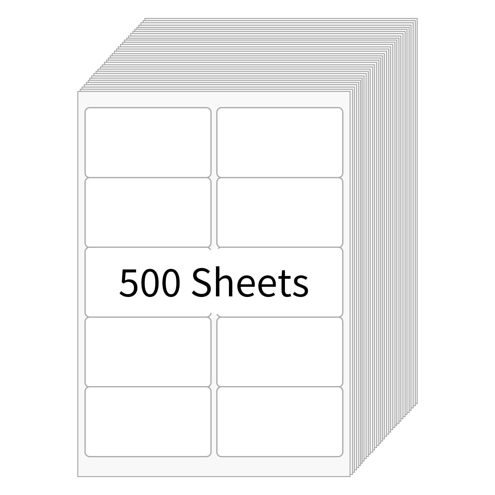Etichette per spedizioni stampabili, 5,1 x 10,2 cm, 5000 etichette per indirizzi stampabili, fogli bianchi per stampanti laser a getto d'inchiostro (10 etichette/foglio, 500 fogli)