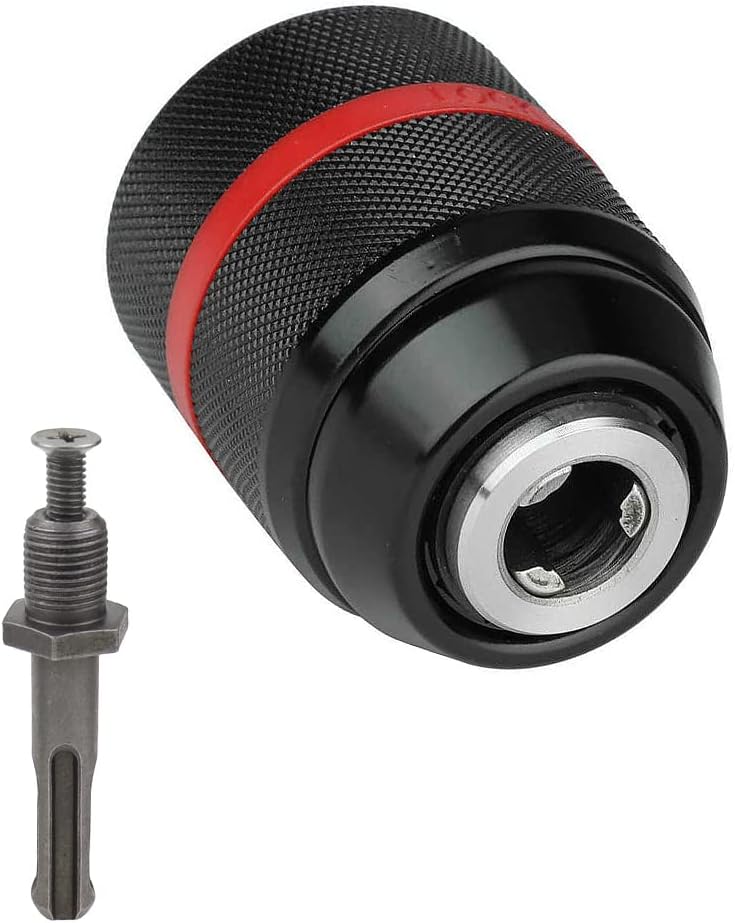 JTgugu Universal Keyless Chuck Hand Drill Chuck 1/2-20UNF Mount 2~13mm Keyless Drill Chuck Adapter Self Tighten Self Adjustable Drill Chuck for Multiple Purpose