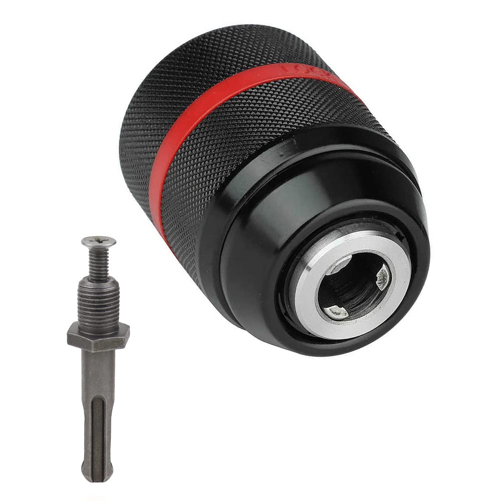 JTgugu Universal Keyless Chuck Hand Drill Chuck 1/2-20UNF Mount 2~13mm Keyless Drill Chuck Adapter Self Tighten Self Adjustable Drill Chuck for Multiple Purpose