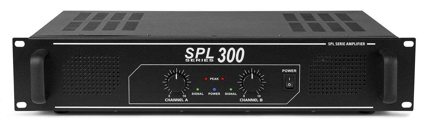 Skytec Pack Sono - Paire d'Enceintes 2 Voies 75W - Noir, Amplificateur Professionnel 2X 150W, et Câble Inclus, Idéal pour Diffusion d'Annonces ou Musique d'Ambiance
