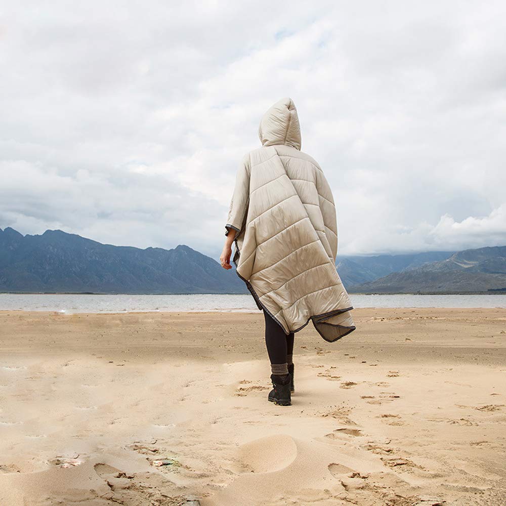 Sacco a pelo mantello invernale da campeggio poncho indossabile coperta con cappuccio pigro trapunta coperta da salotto giacca calda per uomo donna