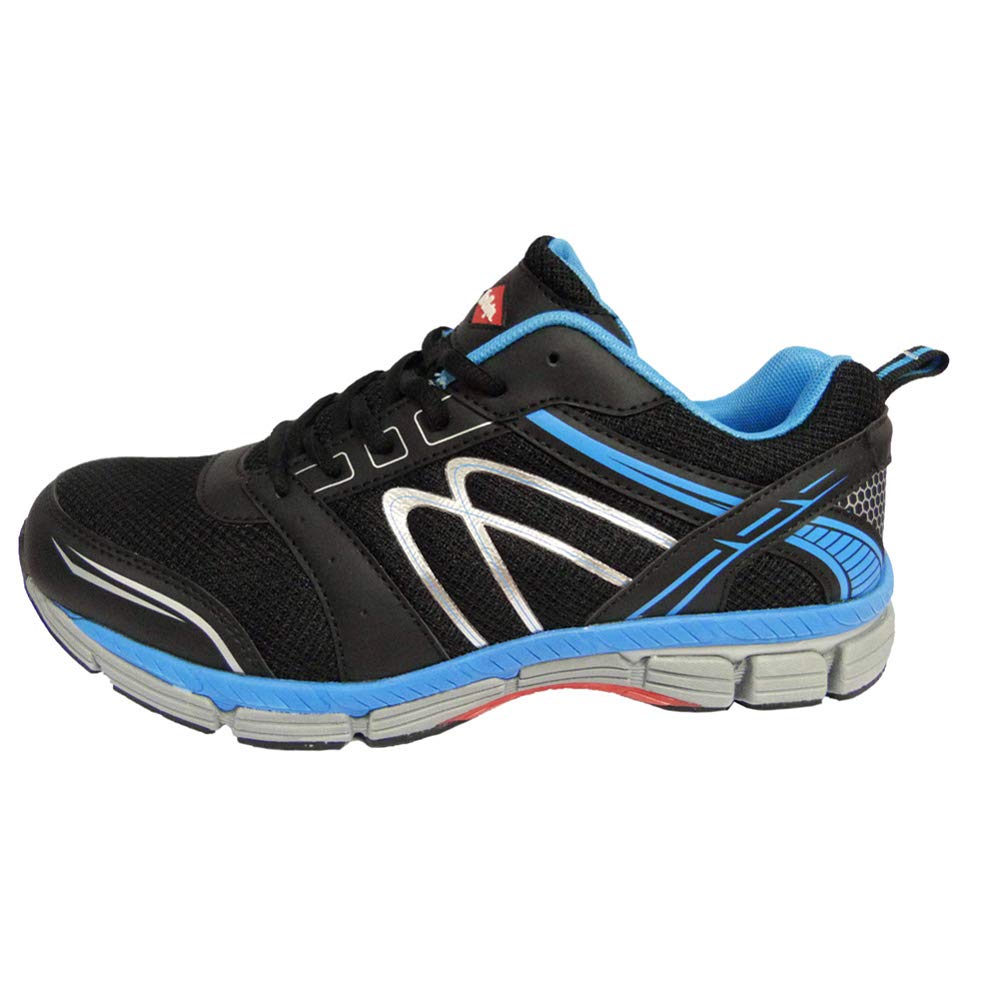 Lee Cooper Arbeitskleidung für Herren, leicht, Sportschuhe, Sicherheitsschuhe, Stahlkappe, Anti-Penetration, Verbundmaterial, Zwischensohle, S1P/SRA, Schwarz/Blau, Größe 44